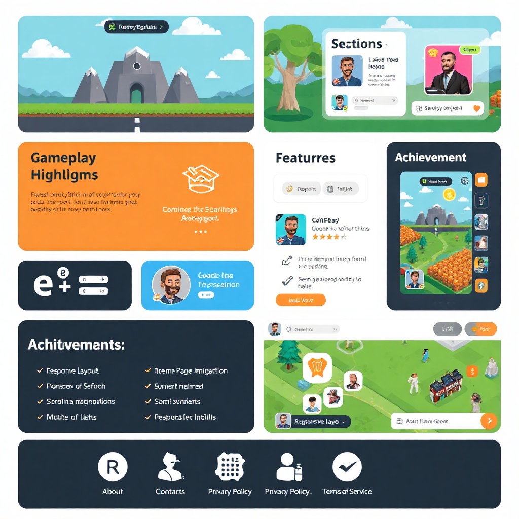 Features collage with section tiles and microdata ItemList icon